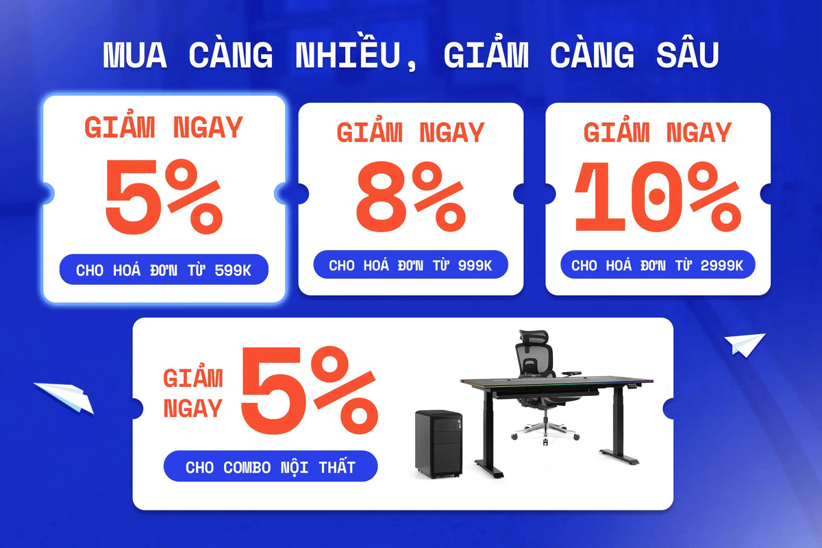 Giảm 5% cho hoá đơn từ 599K